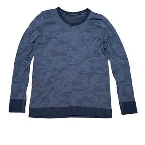 Lululemon Gray Camo Asphalt Swiftly Breathe Top Long‎ Sleeve Small-Flawed